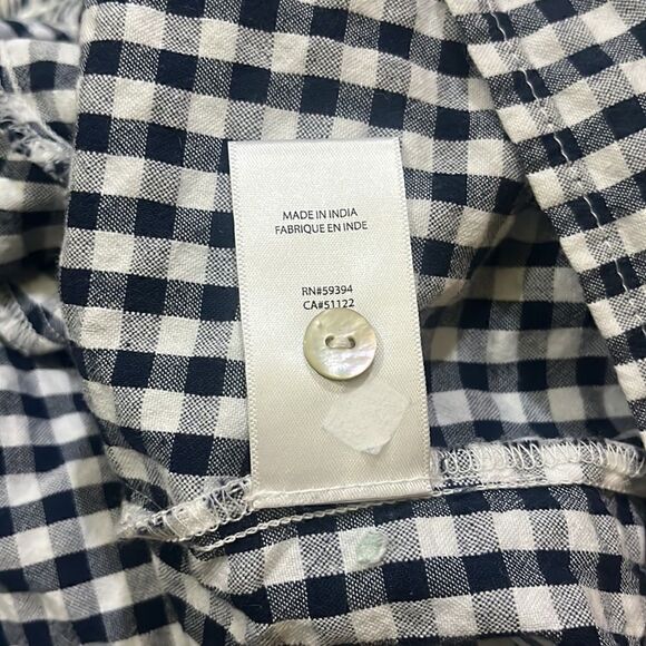 BEACH LUNCH LOUNGE GINGHAM RUFFLE 3/4 SLEEVE MIDI DRESS MEDIUM - Picture 8 of 15